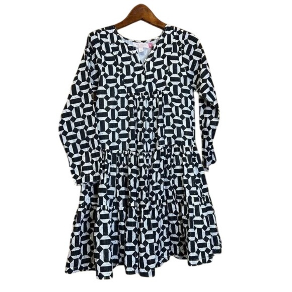 Pink Chicken girls cotton tiered dress perfect for Mommy and Me day 7 years